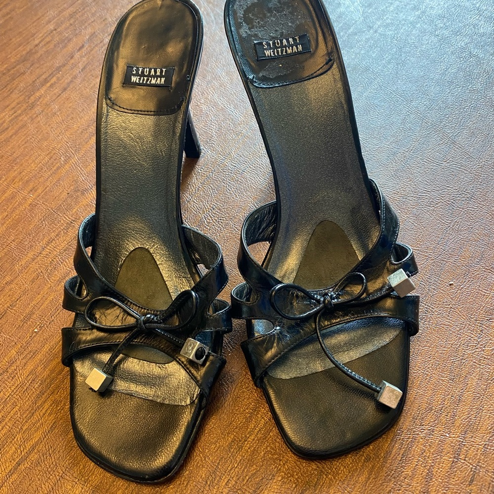 Stuart Weitzman Black Strappy Heels